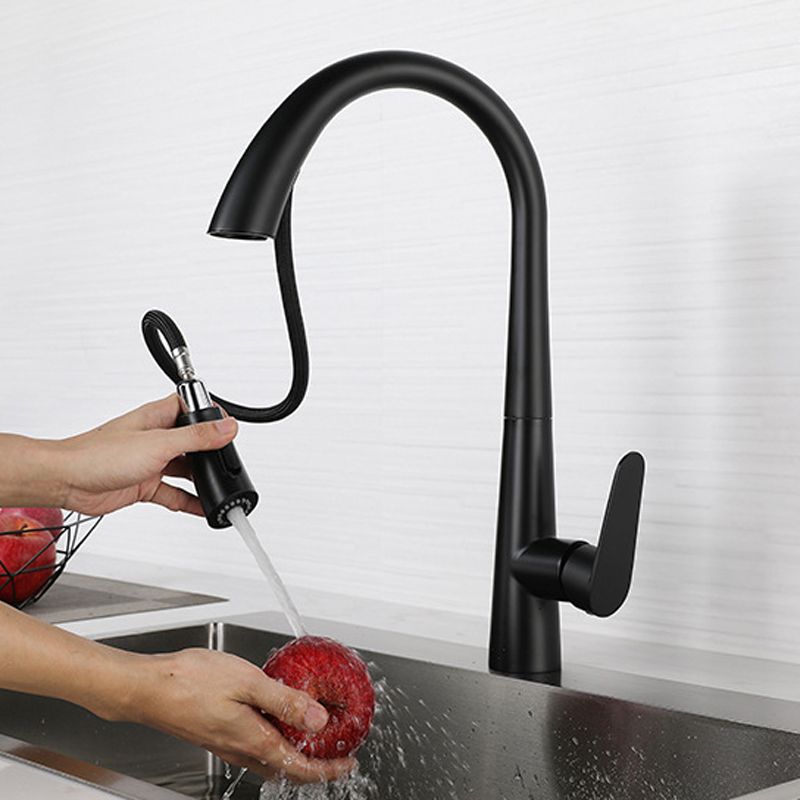 Modern Style Kitchen Faucet 304 Stainless Steel Single Handle Gooseneck Kitchen Faucet