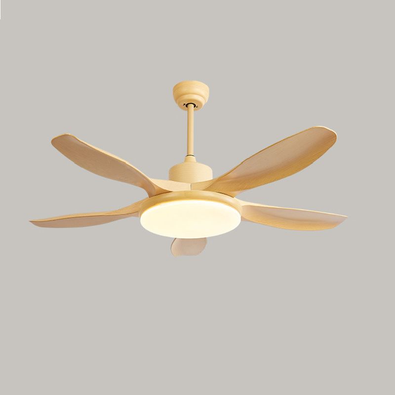 Nordic Style Ceiling Fan Lamp LED Wood Grain Ceiling Fan Light for Living Room