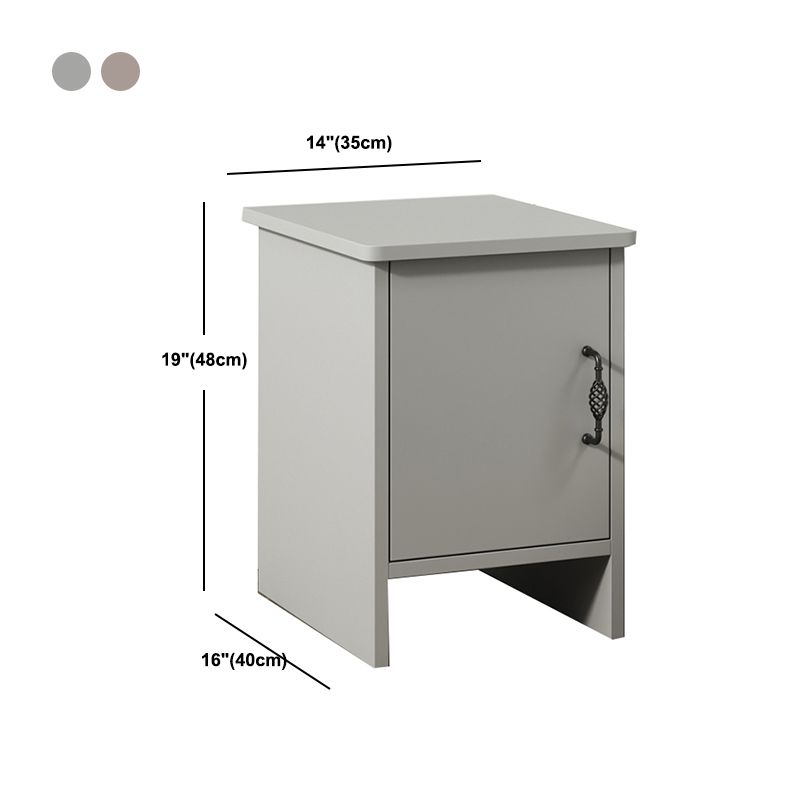 Modern Bedside Cabinet Right Side Grey Imitation Wood Night Table with Door