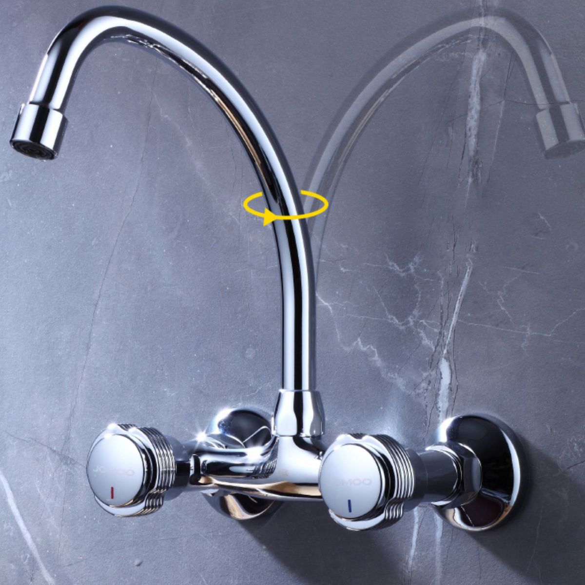 Modern Wall Mounted Spout Bar Faucet Single Lever Low Profile Kitchen Faucet