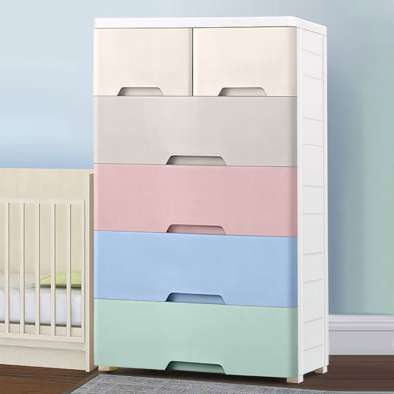 Plastic Kids Closet Nordic Style Armoire Cabinet with 6 Drawers