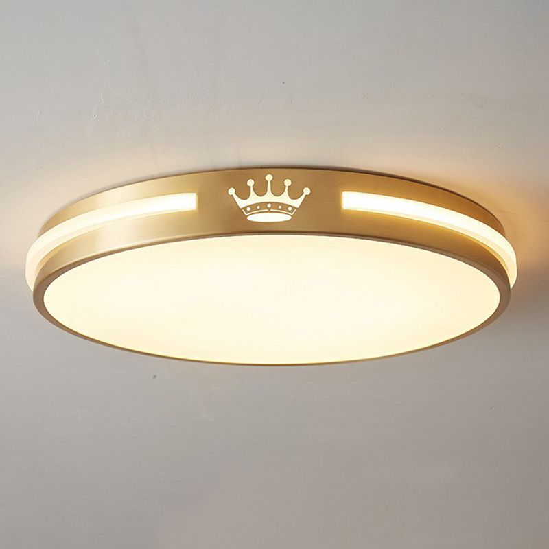 Minimalism Flush Mount Round Metal Ceiling Light Fixture for Bedroom