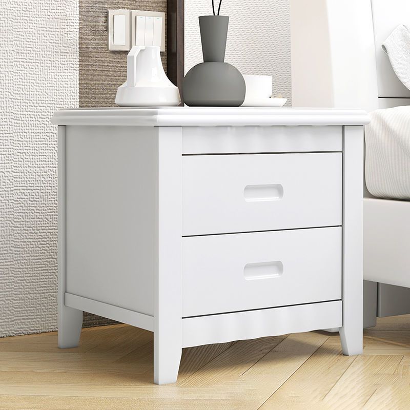 2 - Drawer Traditional Accent Table Nightstand Antique Finish Bed Nightstand