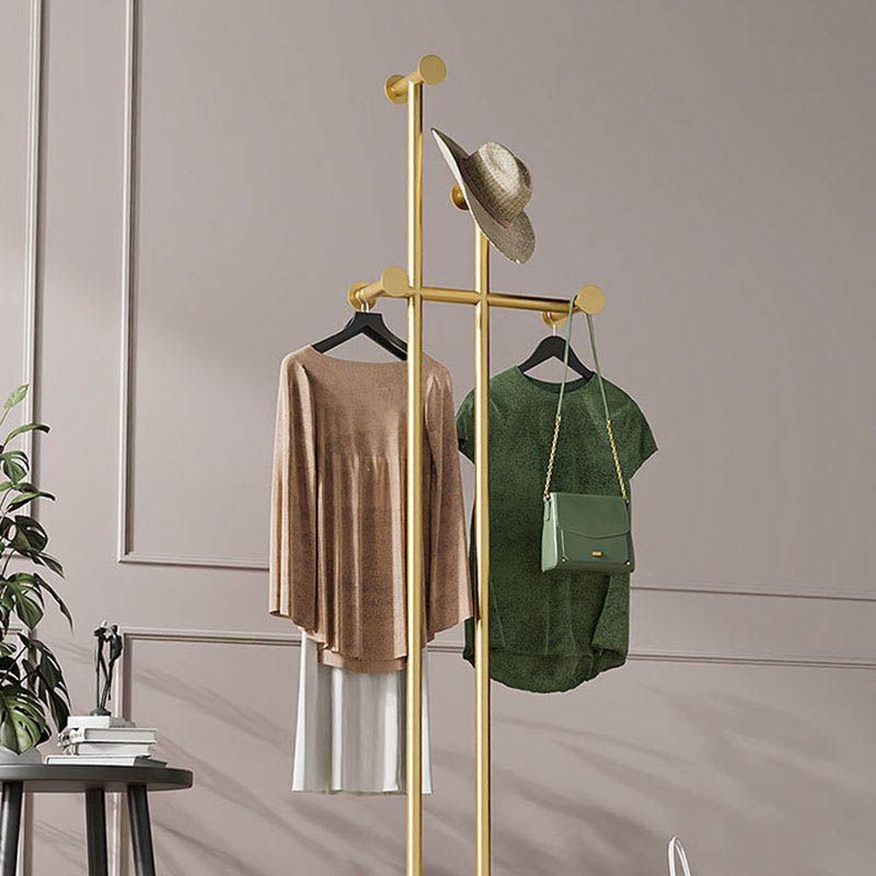 Contemporary Coat Rack Solid Color Clothes Hanger with Coat Hooks