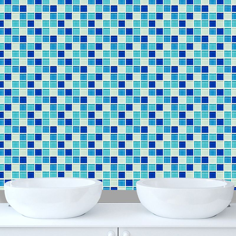 Mosaic Tile Wallpaper Panels Contemporary Smooth Wall Art in Blue, Pick Up Sticks