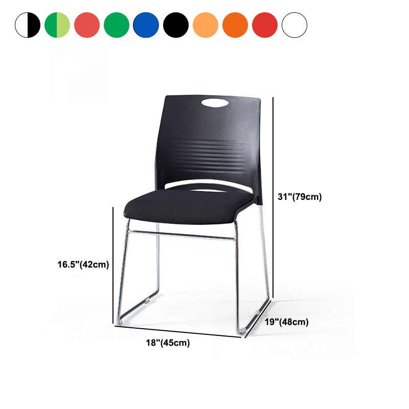 Mid-Back Conference Chair Contemporary Plastic No Wheels Office Chair