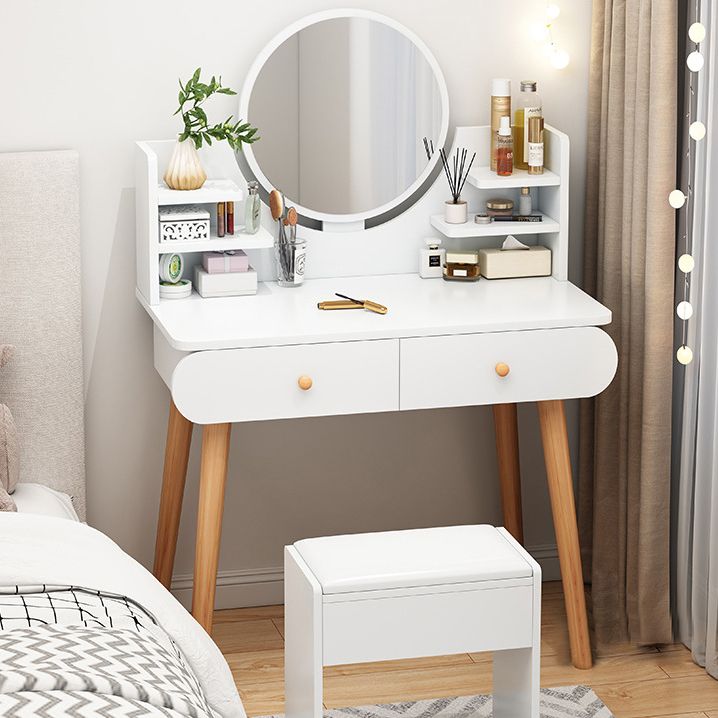 Scandinavian Bedroom Storage Box Standing Straight Feet Vanity Desk