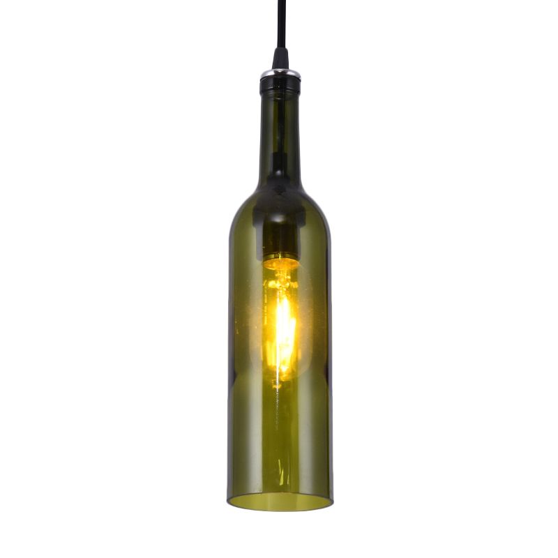 1 leichte Flaschenform Hanging Lampe Retro Industrial Glass Anhängerlampe für das Restaurant