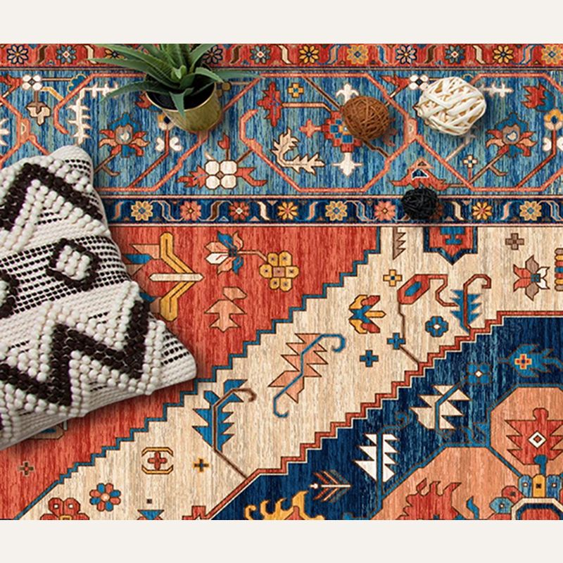 Classical Tribal Print Carpet Polyester Indoor Carpet Non-Slip Backing Rug for Home Decoration