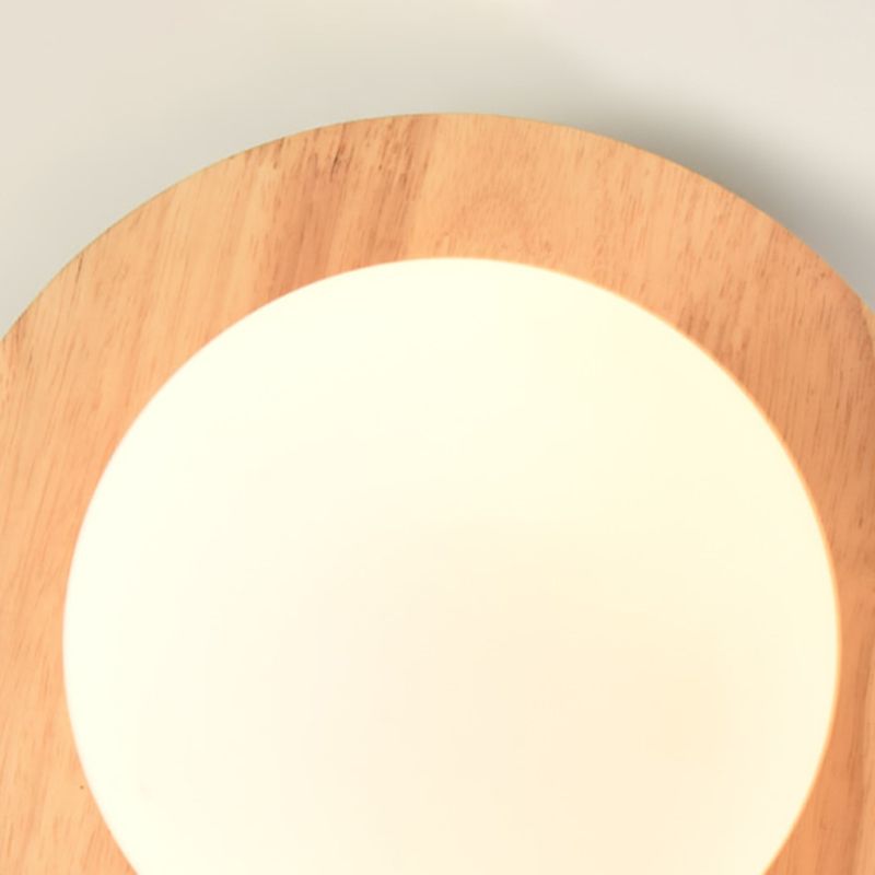 Modern Simple Ceiling Lamp Ball Shape Wooden Ceiling Light for Bedroom