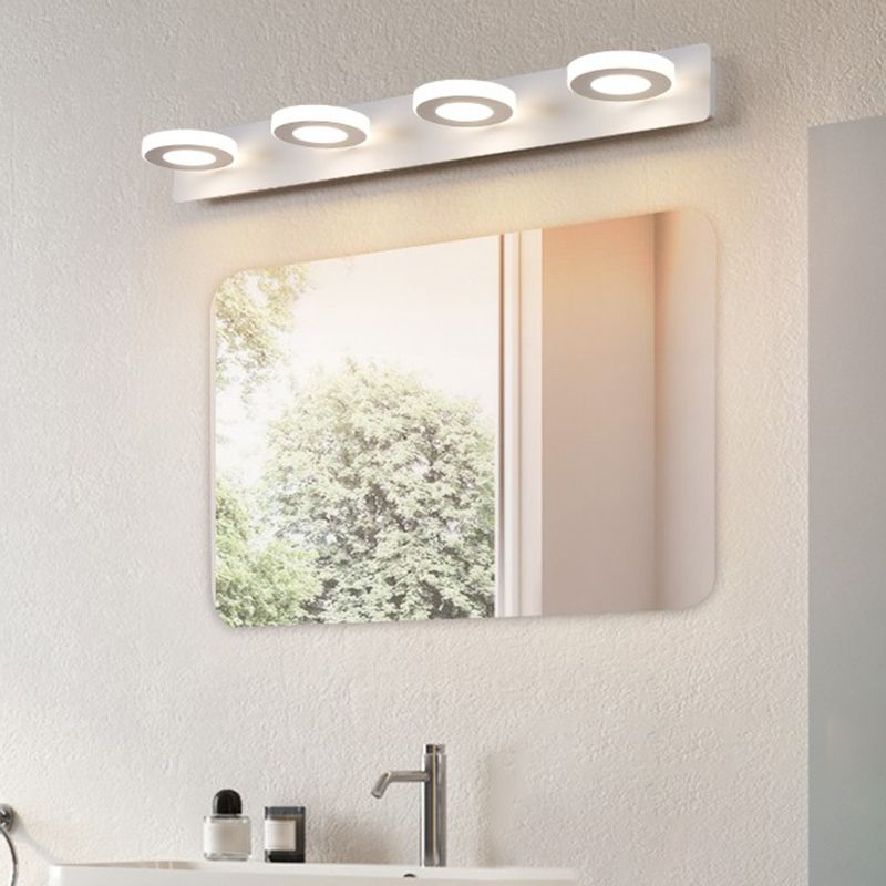 Postmodern metalen ijdelheid licht witte multi -lichten led spiegel licht voor badkamer