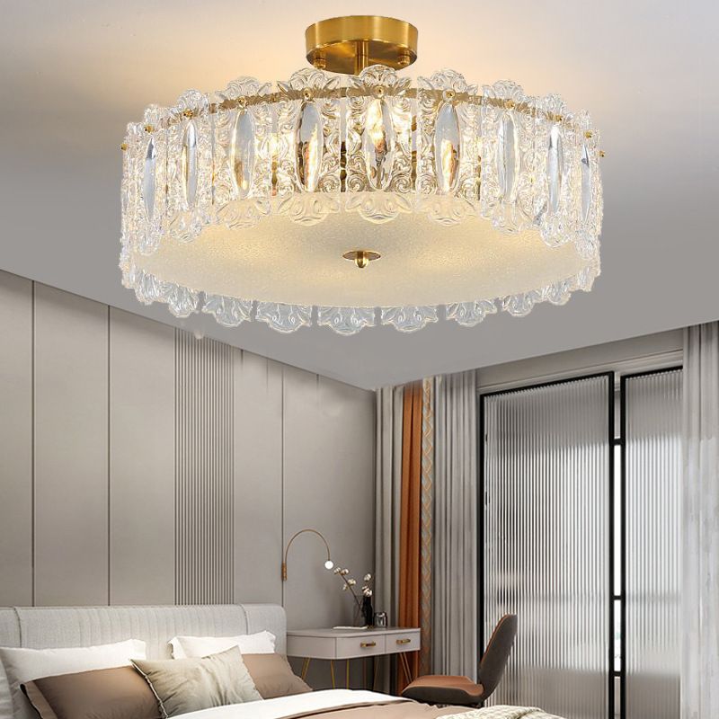 Creative Glass Shade Ceiling Light Household Flush Mount for Bedroom