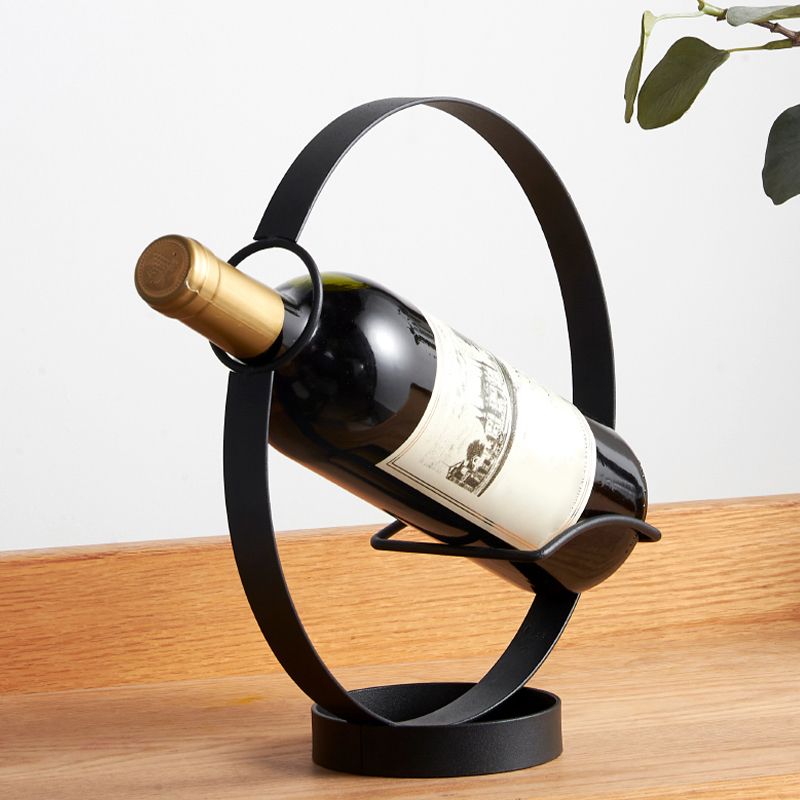 Countertop Kitchen Bottle Rack Modern Metal Circle Bottle Wine Rack