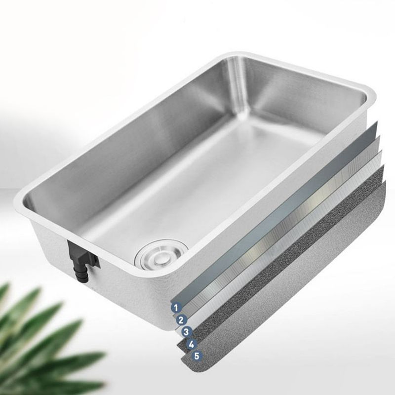 Stainless Steel Kitchen Sink Single Basin Kitchen Sink with Faucet Included