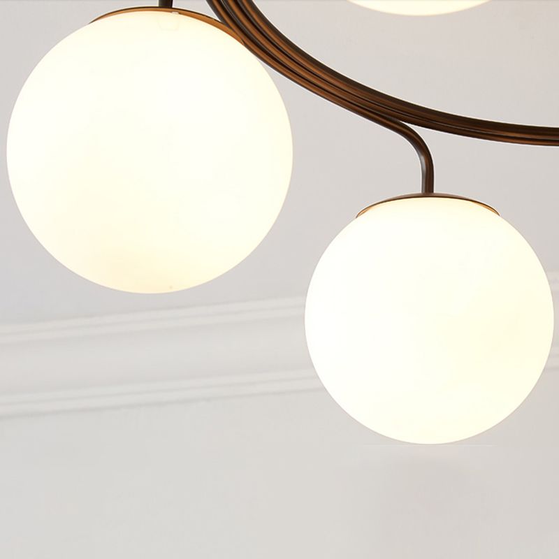 Luminaires de lustre en bois moderne globe suspension à suspension multiples