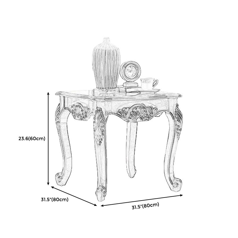 Brown Rubber Wood Side Table, Traditional Rectangular End Table