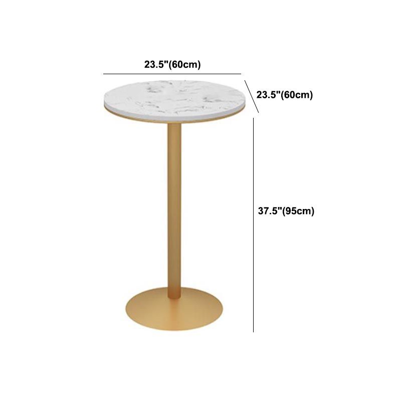 Artificial Marble Bar Table 42-inch Height Metal Base Bistro Table for Living Room