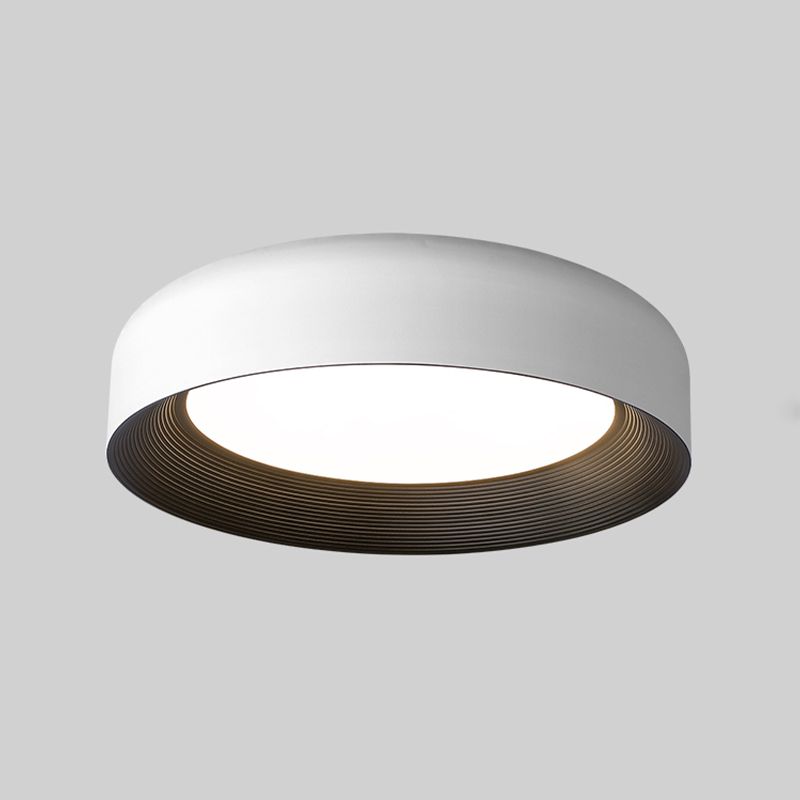 White Ceiling Light Fixture Modern Round LED Flush Mount for Bedroom