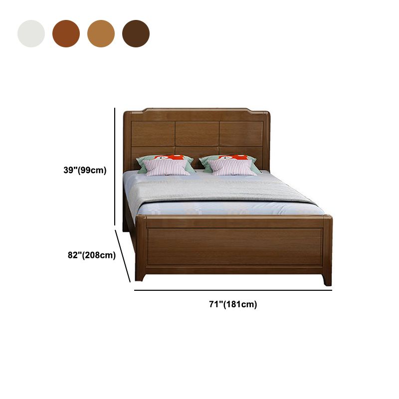 Scandinavian Solid Wood Standard Bed Natural Bed with Headboard