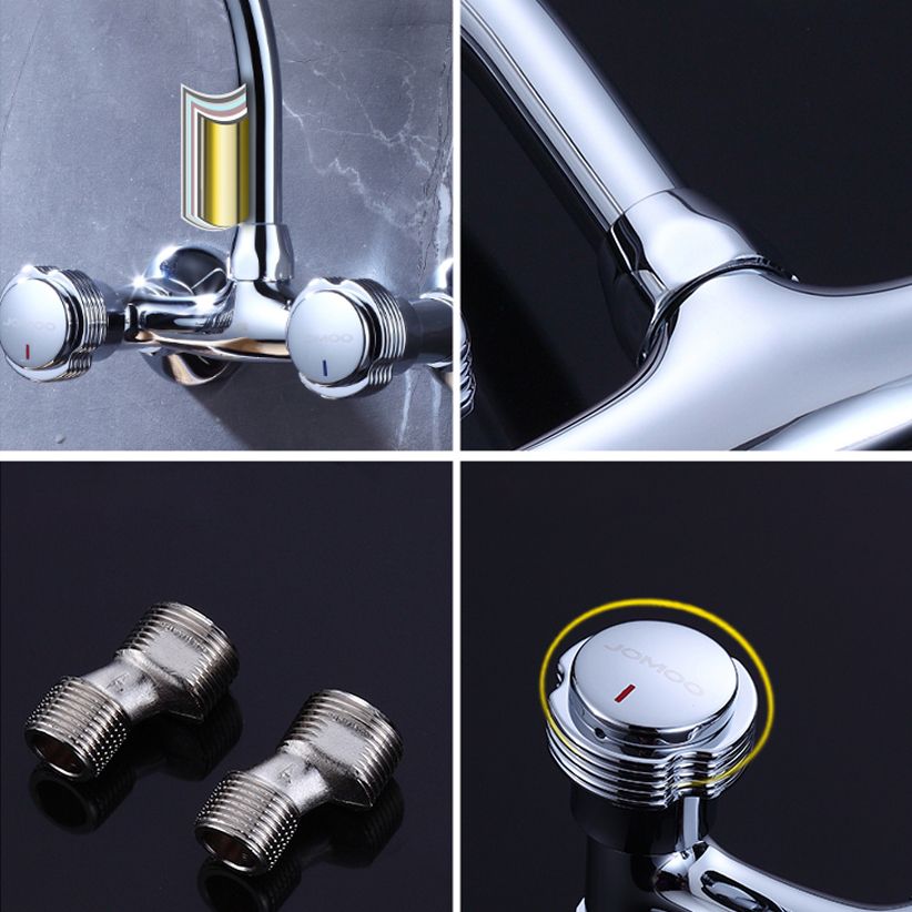 Modern Wall Mounted Spout Bar Faucet Single Lever Low Profile Kitchen Faucet