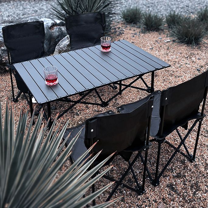 Contemporary Rectangle Picnic Table Metal Folding Chat Table