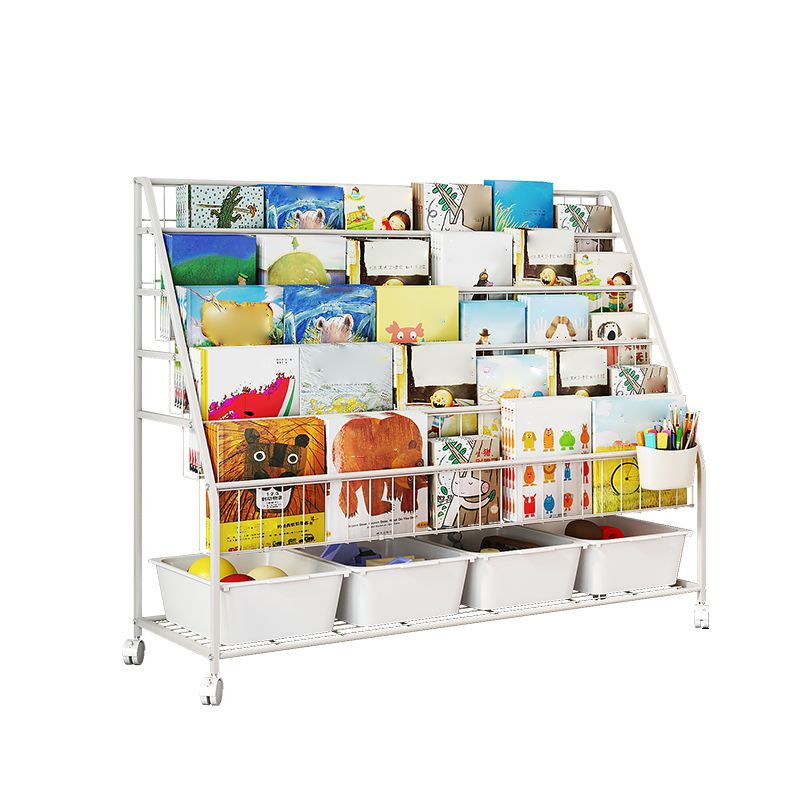 Modern Metal Standard Bookcase Closed Back Standard Kids Bookcase