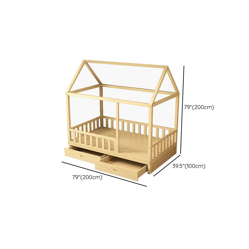 Standard Size Solid Wood Nursery Bed Modern Nursery Crib in Light Wood