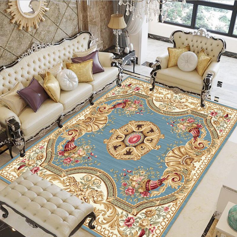 Olden Floral Patterned Rug Multi Color Synthetics Area Rug Non-Slip Backing Pet Friendly Carpet for Parlor