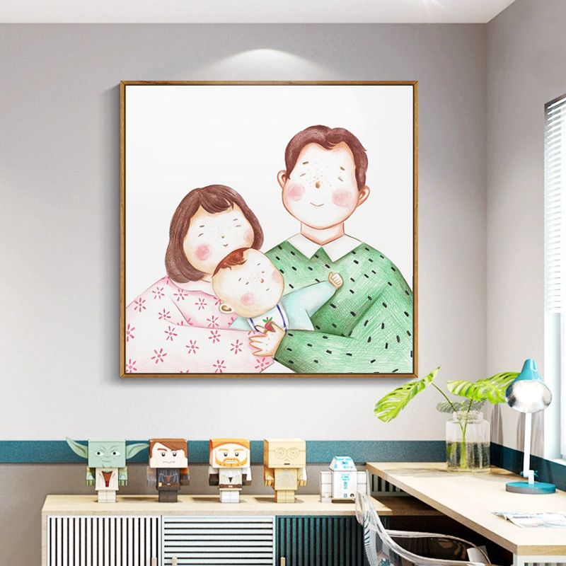 Textured Pastel Wall Art Kids Style Illustration Infant Canvas Print for Nursery