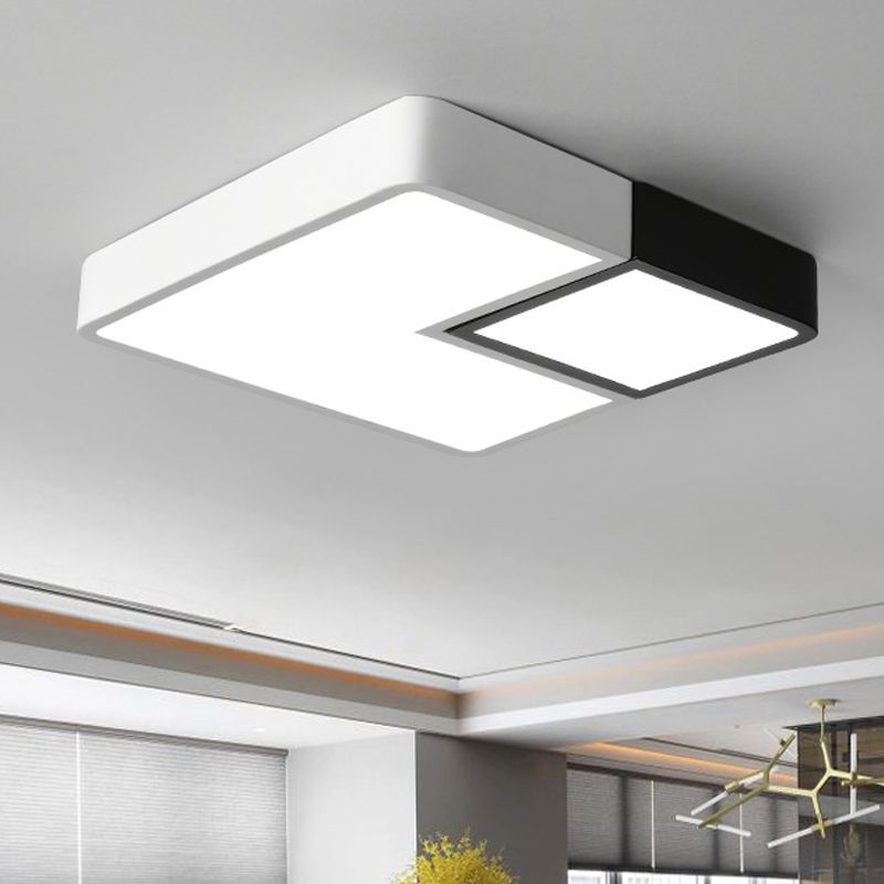 Lampada da soffitto semplice a LED bianca per soggiorno in caldo/bianco, 11"/15‚Äù/19" Wide