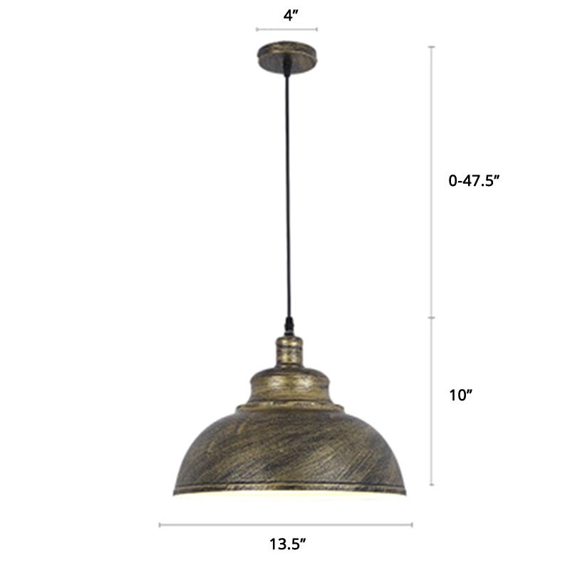 Bowl Shade Restaurant de lampe suspendue Style Metal 1