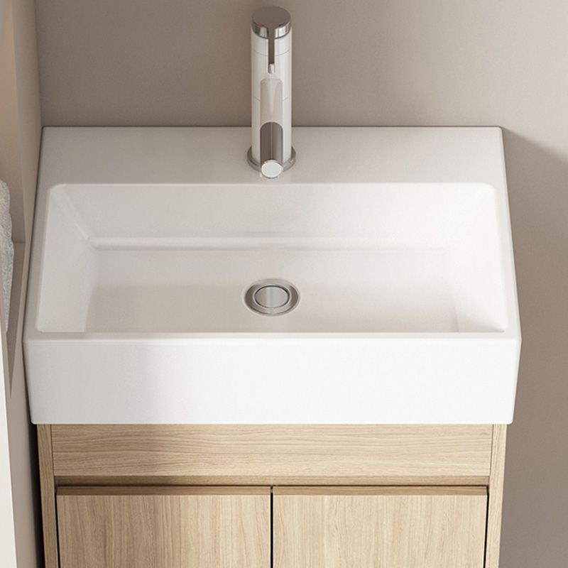 Basic Wooden Sink Vanity Wall-Mounted Vanity Cabinet with Mirror Cabinet