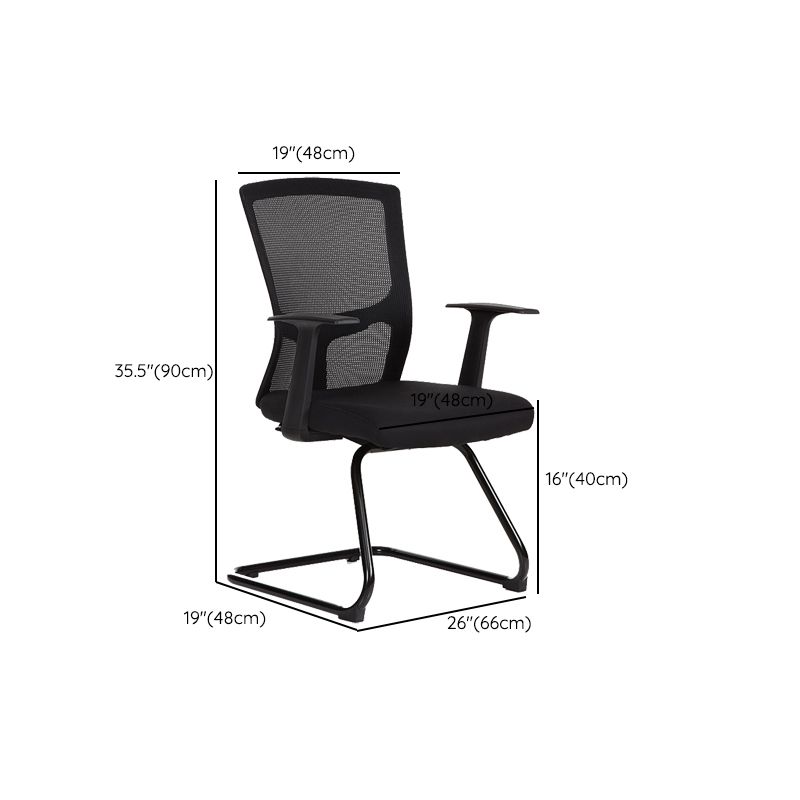 18" Wide Modern Desk Chair Breathable Air Grid Black Office Chair