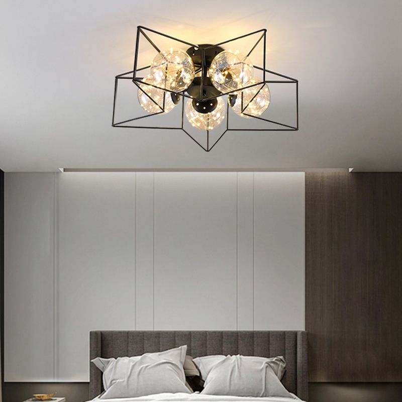 Star Shape Metal Flush Ceiling Light Modern 5 Lights Flush Mount Light Fixture