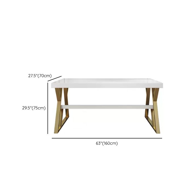 Solid Wood Rectangular Writing Desk 1-shelf 29.53" Tall Office Desk