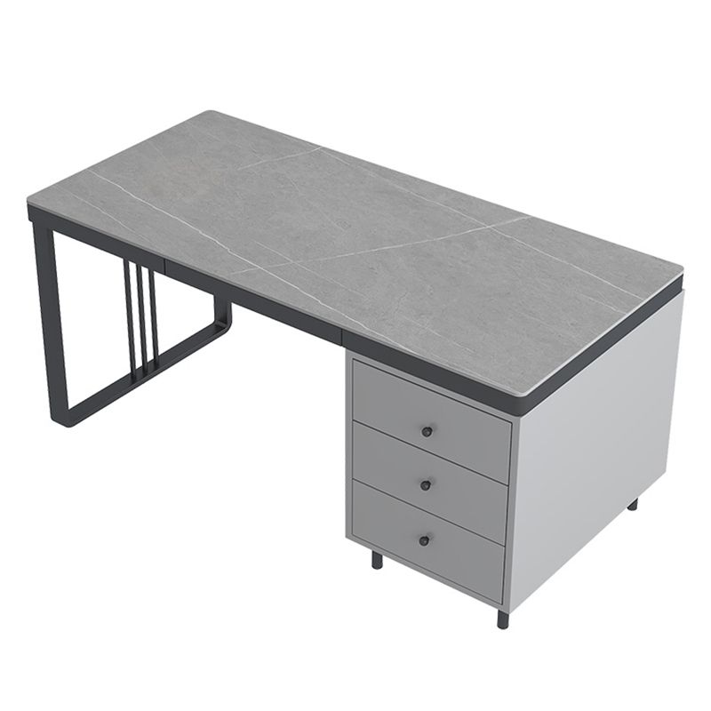 Rectangular Shaped Task Desk 2 Legs Writing Desk in Grey for Office