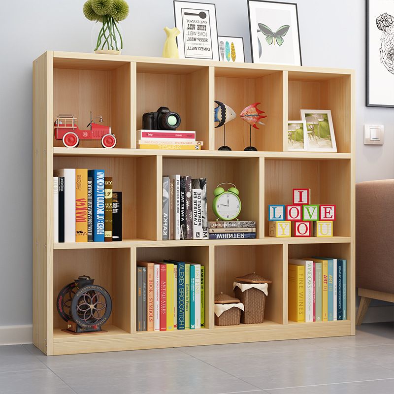 Contemporary Closed Back Book Shelf Wood Horizontal Bookshelf for Office