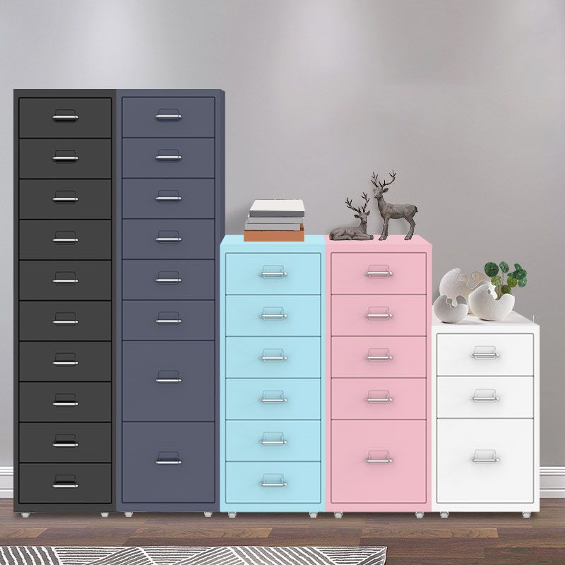 Contemporary File Cabinets Steel Frame File Pedestal with Key Lock