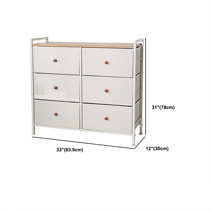 Contemporary Storage Chest Fabric Bins Chest with Drawers for Home/Office