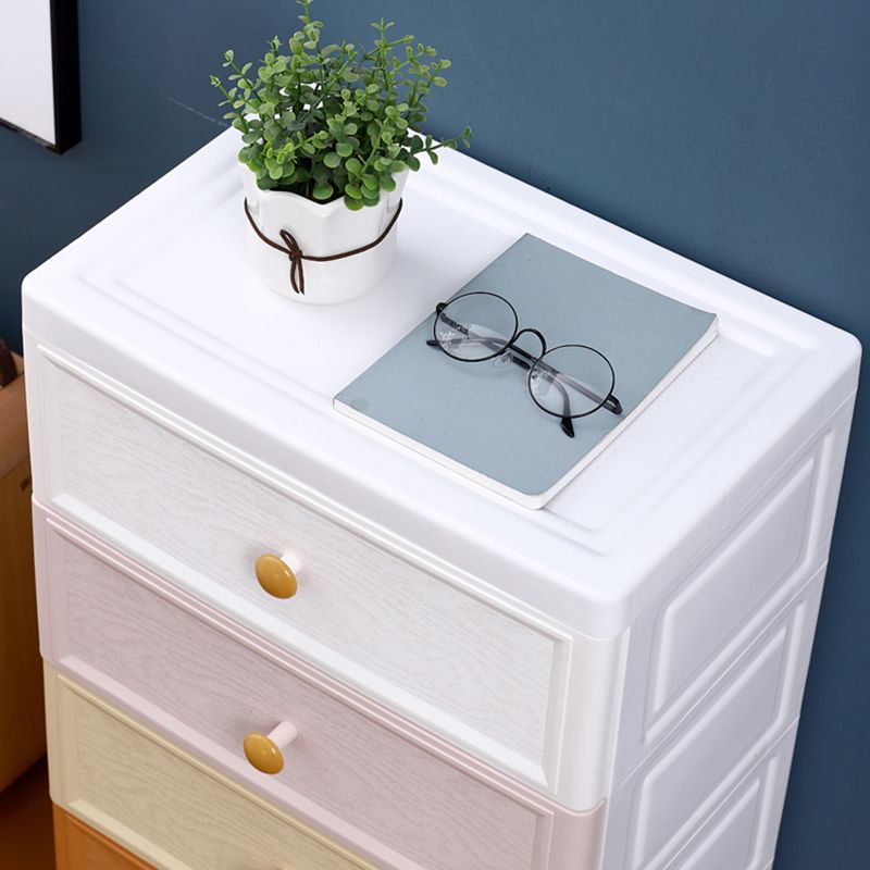 Nordic Vertical Kids Nightstand Plastic Nursery Dresser for Home