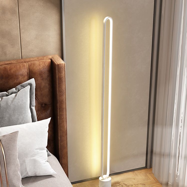 Minimalist Halo Floor Light Metal Living Room LED Standing Floor Lamp with Acrylic Shade