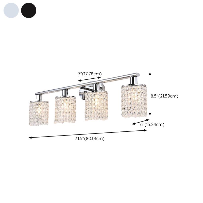 2 / 3 / 4 - Light Crystal Bath Sconce in Clear Traditional Bathroom Vanity Lighting