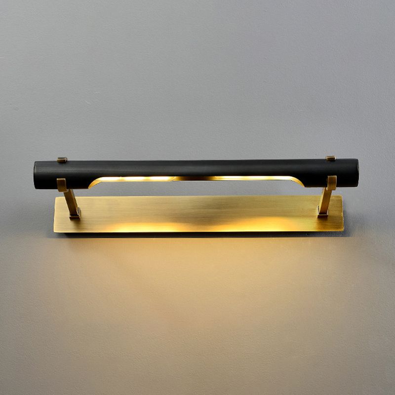 Black Postmodern Wall Sconce Cylinder Shape Vanity Lamp with Metal Shade for Bathroom