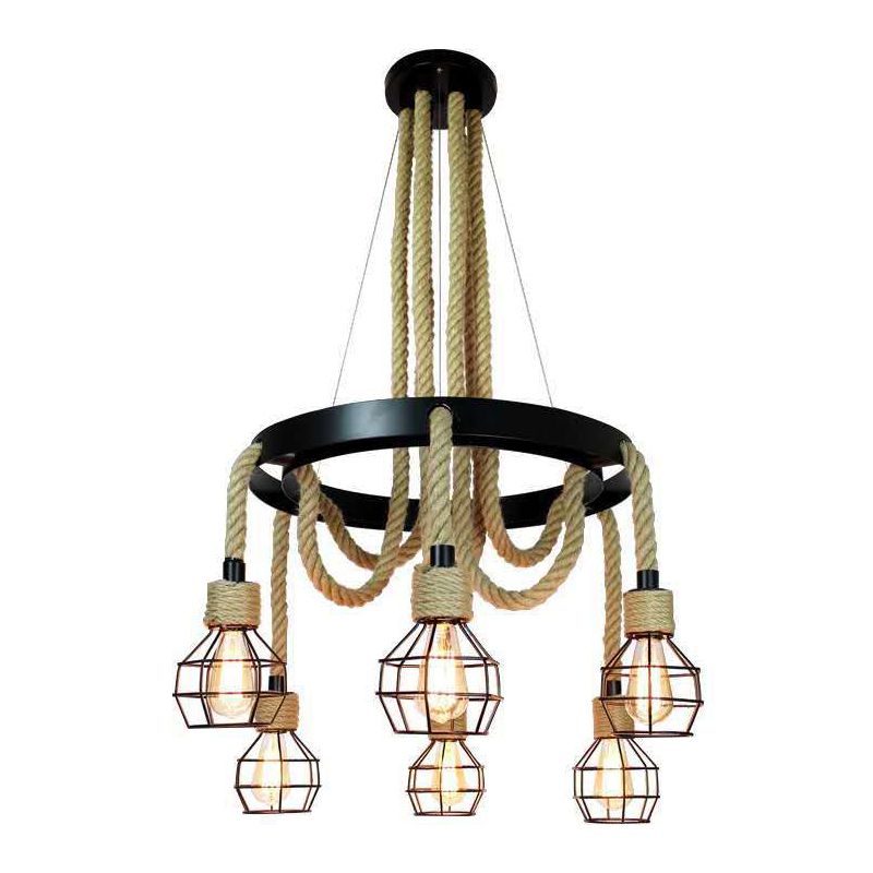 Cage Multi Drop Light Adats Industrial Metal Impiccing a sospensione per il ristorante