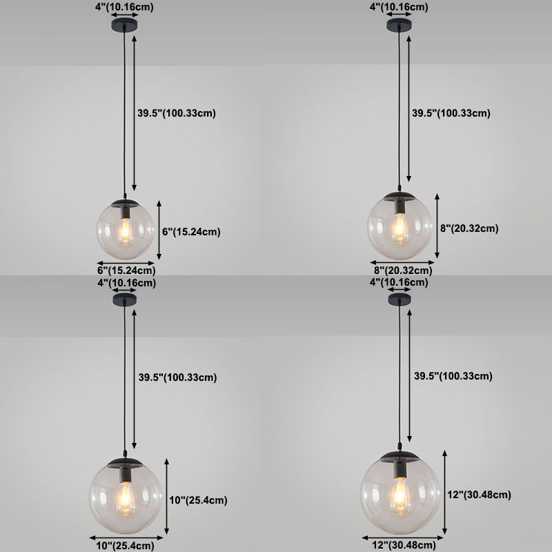 Boule de verre suspendue Light Modern Pendant Lighting Fixtures pour le salon