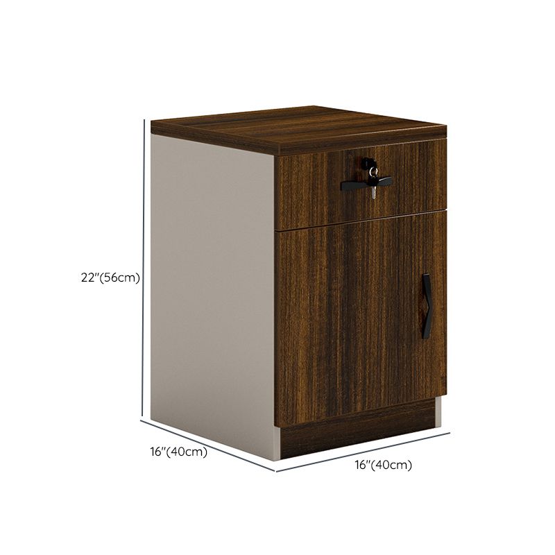 Modern File Cabinet Wood Key Lock Storage Filing Cabinet for Office