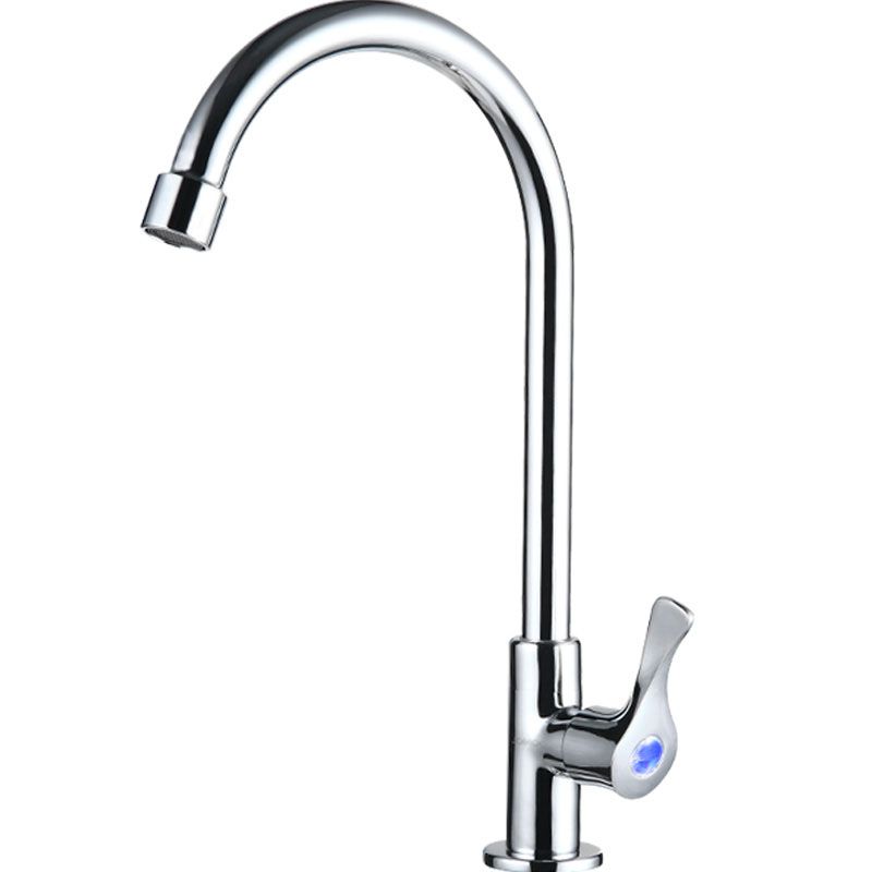 Modern Style Bar Faucet Brass Lever Handle Gooseneck Bar Faucet