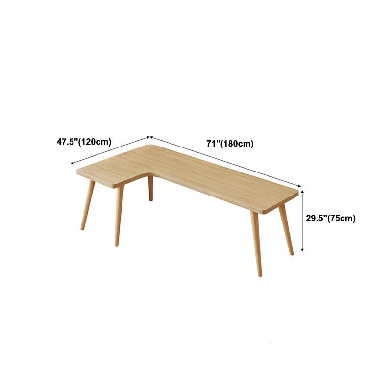 Solid Wood L-Shape Writing Desk Modern&Contemporary Laptop Table