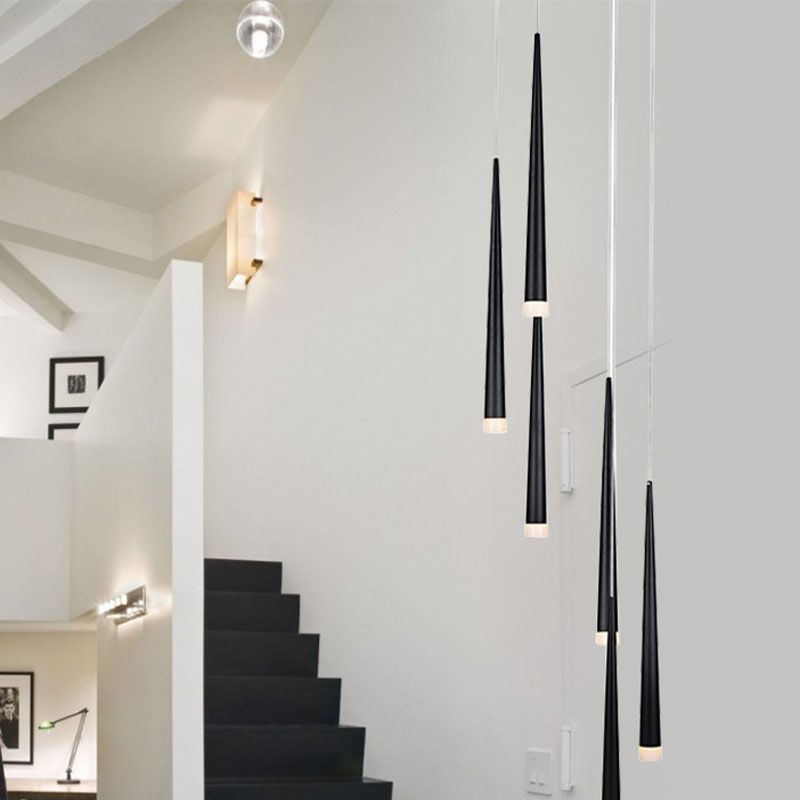 Minimalist Linear Pendant Lighting, Long Bar Acrylic Hanging Light for Living Room