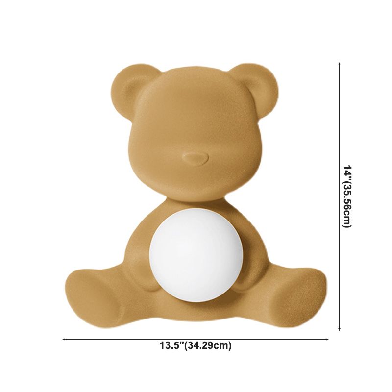 Macaroon Bear Table Lamp 1-Light Desk Light with Glass Shade for Bedroom